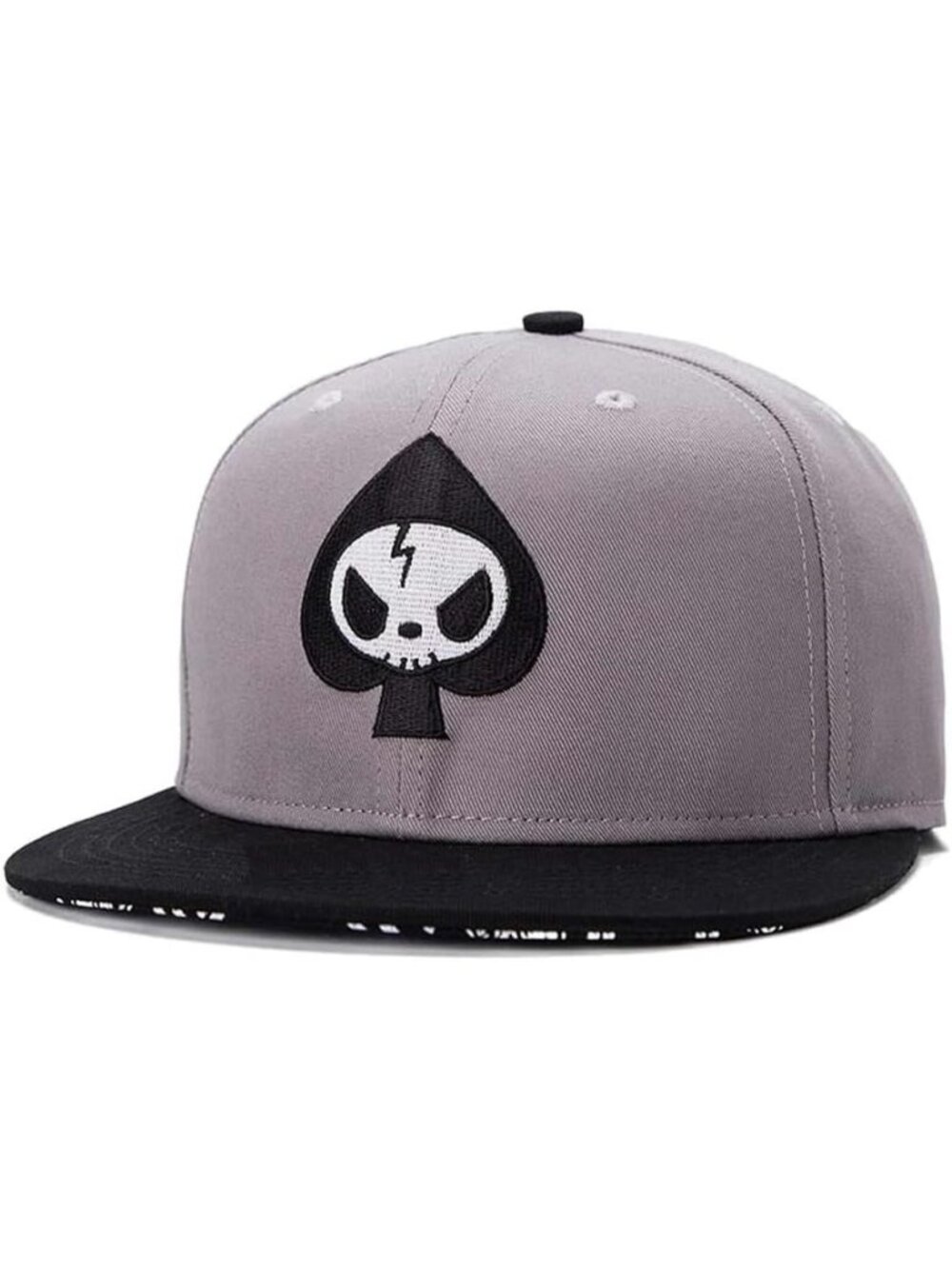 Unisex Grey Black Snapback Hat Hip Hop Style Colorful Adjustable Baseball Cap